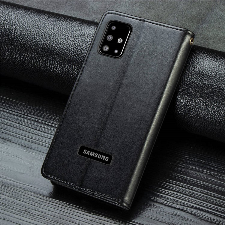 PU Caso Estande Carteira De Couro Para Samsung Galaxy A51 - Preto-14