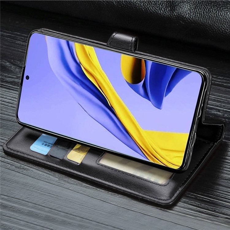 PU Caso Estande Carteira De Couro Para Samsung Galaxy A51 - Preto-16