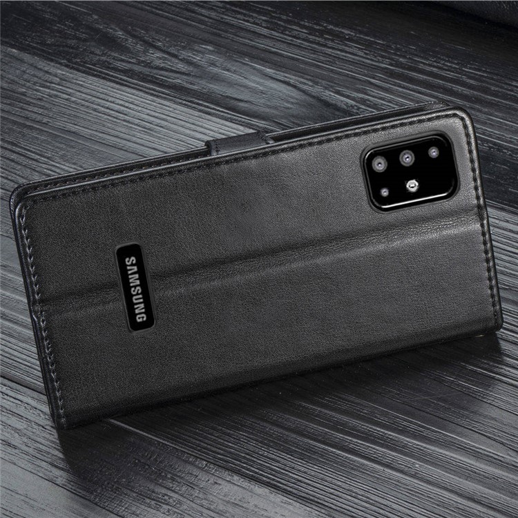 PU Caso Estande Carteira De Couro Para Samsung Galaxy A51 - Preto-18