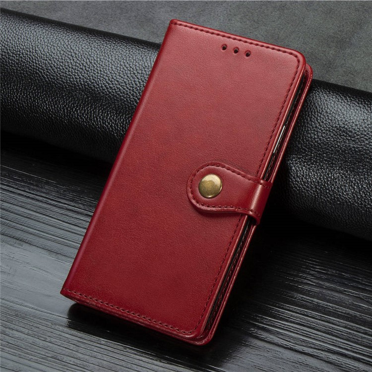 PU Caso Estande Carteira De Couro Para Samsung Galaxy A51 - Vermelho-12