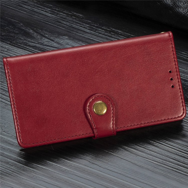 PU Caso Estande Carteira De Couro Para Samsung Galaxy A51 - Vermelho-16