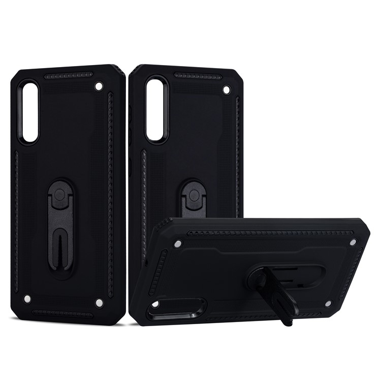 Air Outlet Design Shockproof Kickstand PC + TPU Case for Samsung Galaxy A30s/A50/A50s - Black-1