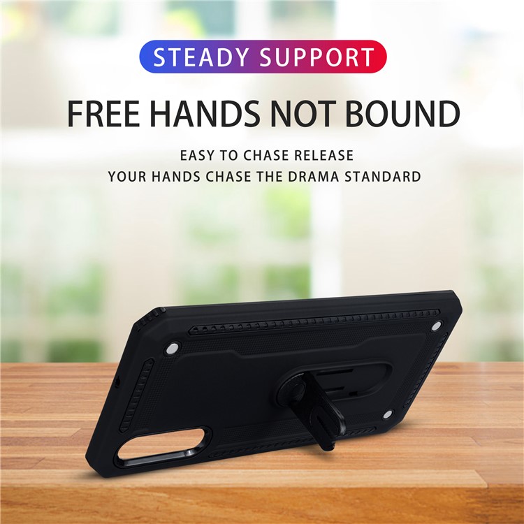 Air Outlet Design Shockproof Kickstand PC + TPU Case for Samsung Galaxy A30s/A50/A50s - Black-6