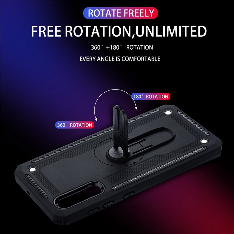 Air Outlet Design Shockproof Kickstand PC + TPU Case for Samsung Galaxy A30s/A50/A50s - Black-7