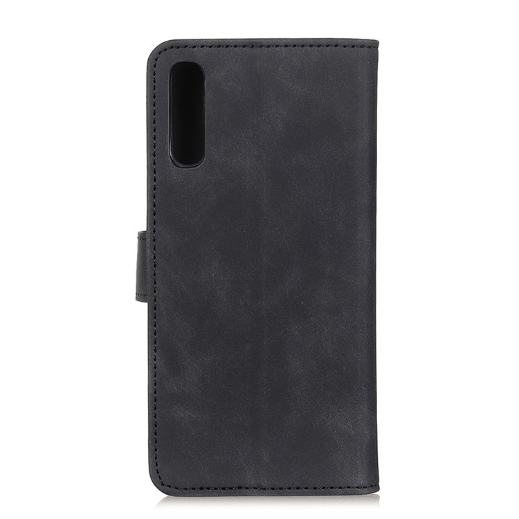 KHAZNEH Retro Style Wallet Stand Leather Case for Samsung Galaxy A70 - Black-8