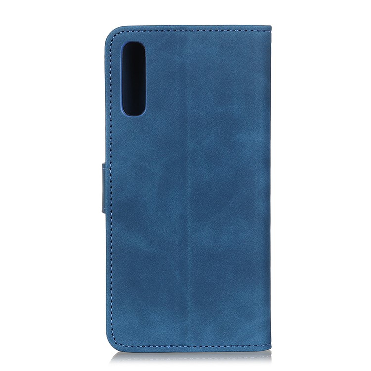 KHAZNEH Retro Style Wallet Leather Shell with Stand for Samsung Galaxy A90 5G - Blue-8