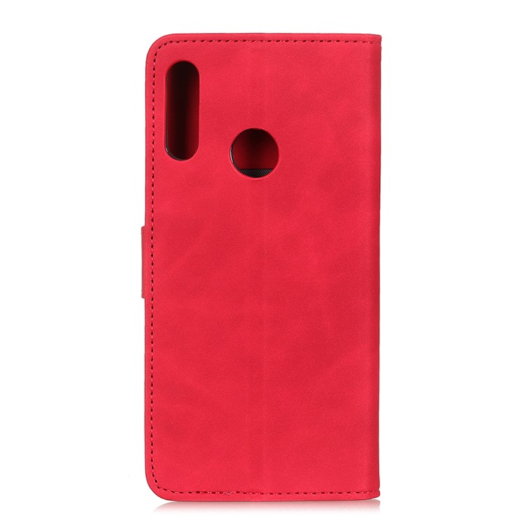KHAZNEH Vintage Style Leather Wallet Protective Case for Samsung Galaxy A20/A30 - Red-8