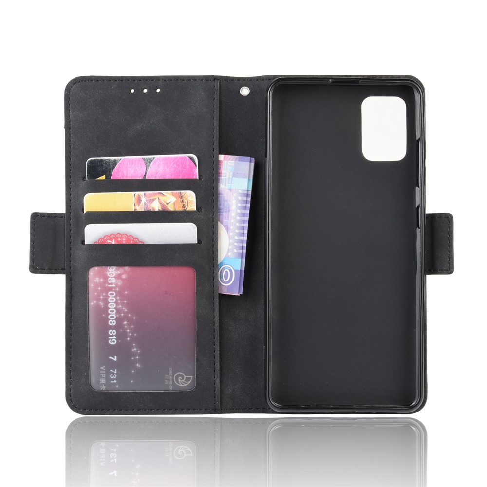 Wallet Leather Stand Phone Cover Case for Samsung Galaxy A71 - Black-3