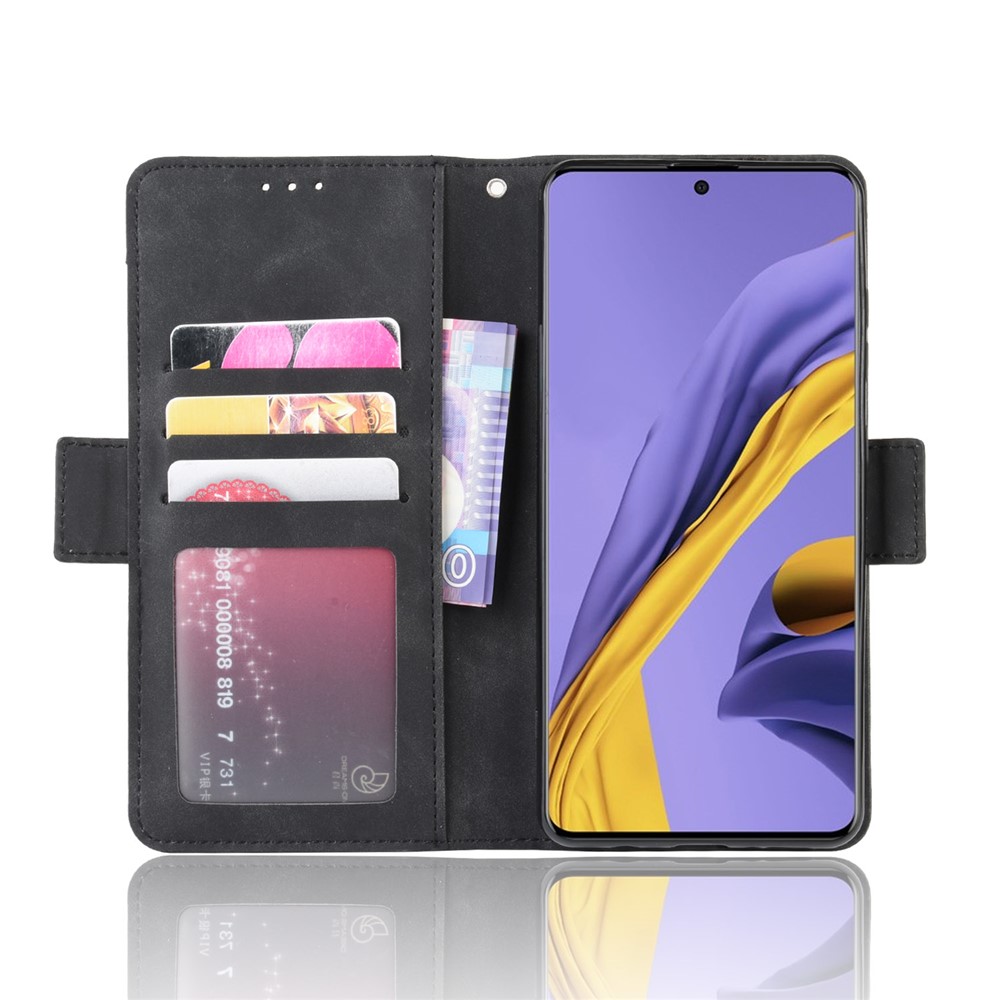 Wallet Leather Stand Phone Cover Case for Samsung Galaxy A71 - Black-4
