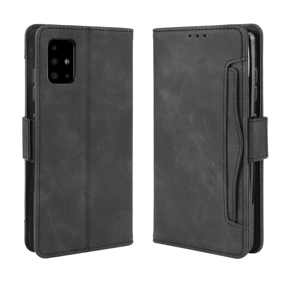 Wallet Leather Stand Phone Cover Case for Samsung Galaxy A71 - Black-7