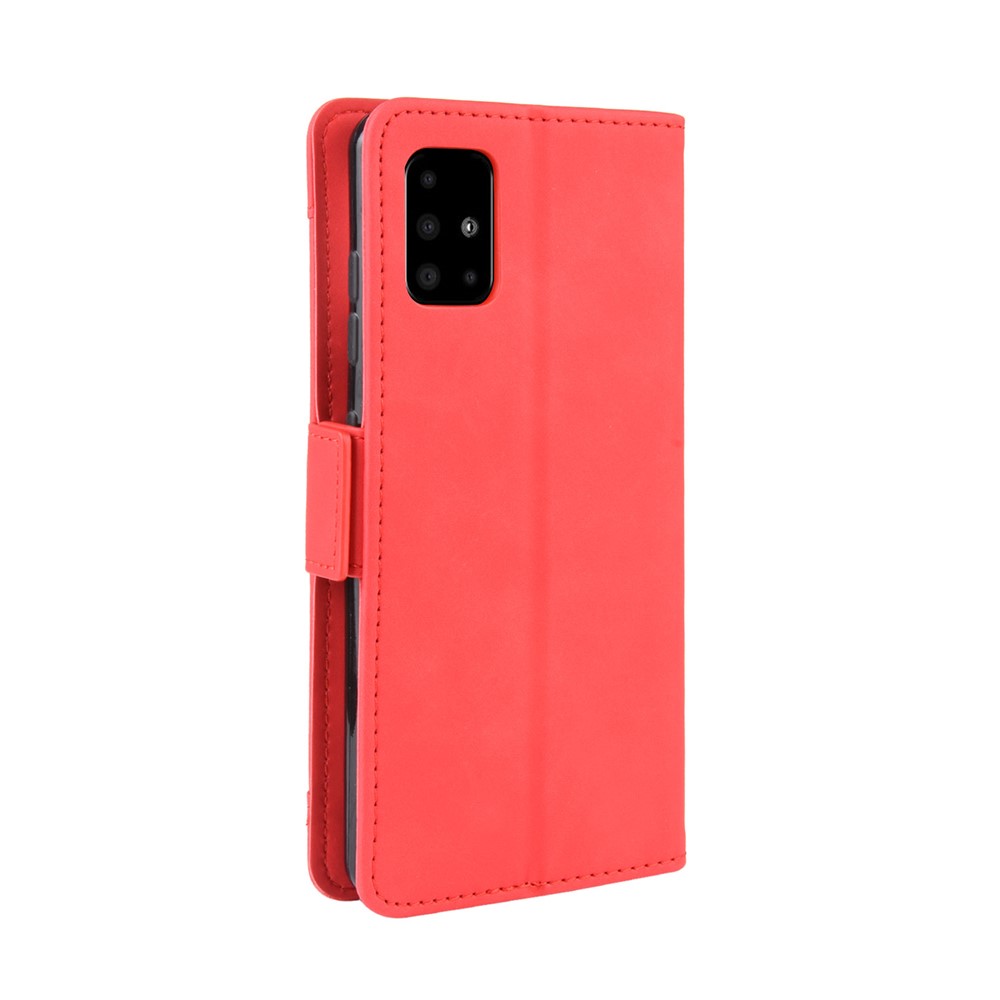 Caso de Capa de Couro de Couro de Carteira Para Samsung Galaxy A71 - Vermelho-6