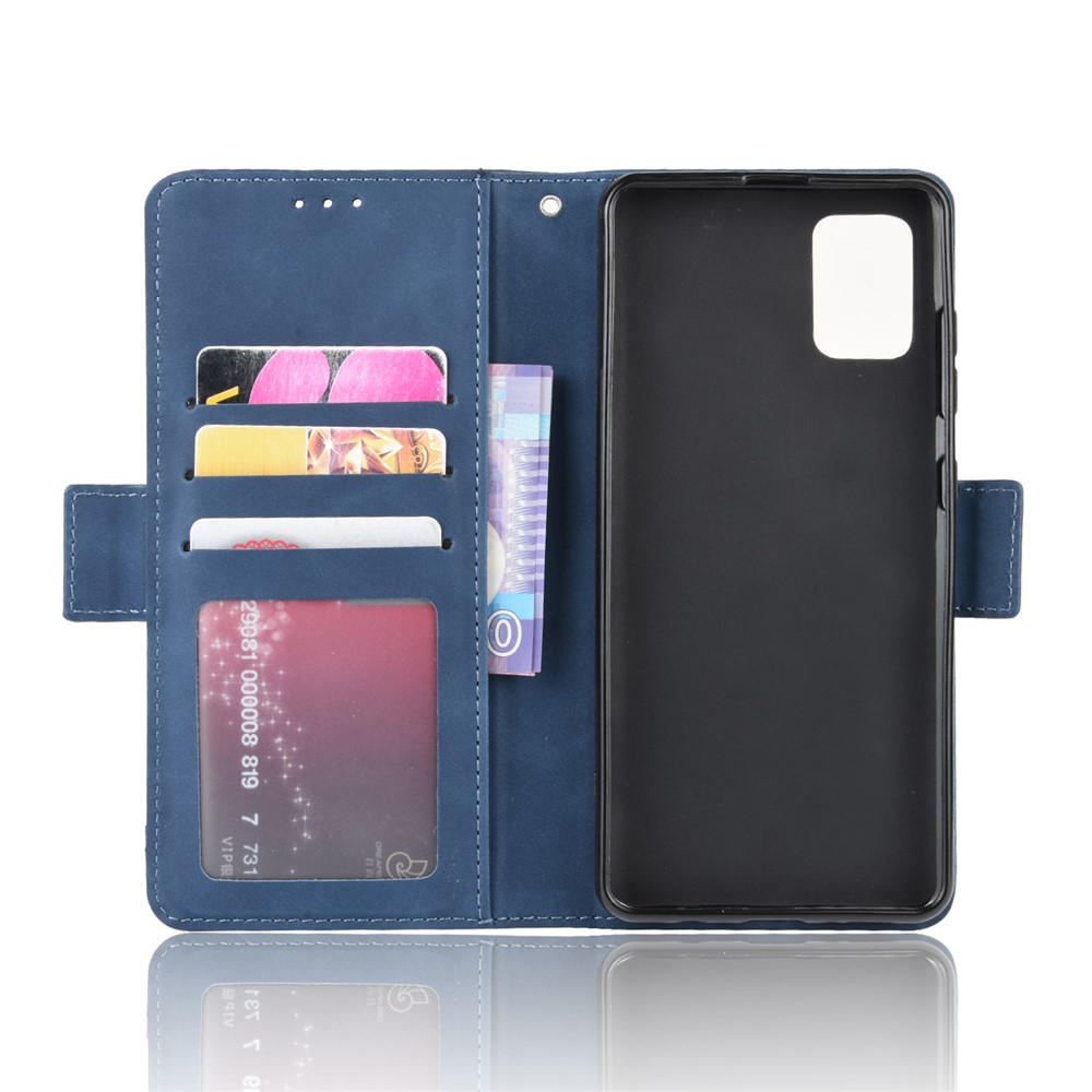 Wallet Leather Stand Phone Cover Case for Samsung Galaxy A71 - Blue-3