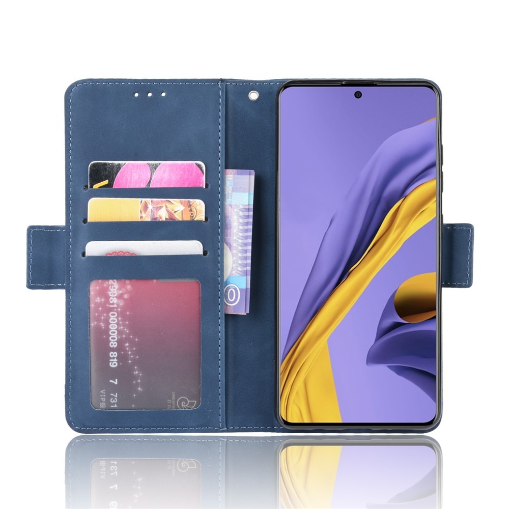 Wallet Leather Stand Phone Cover Case for Samsung Galaxy A71 - Blue-4