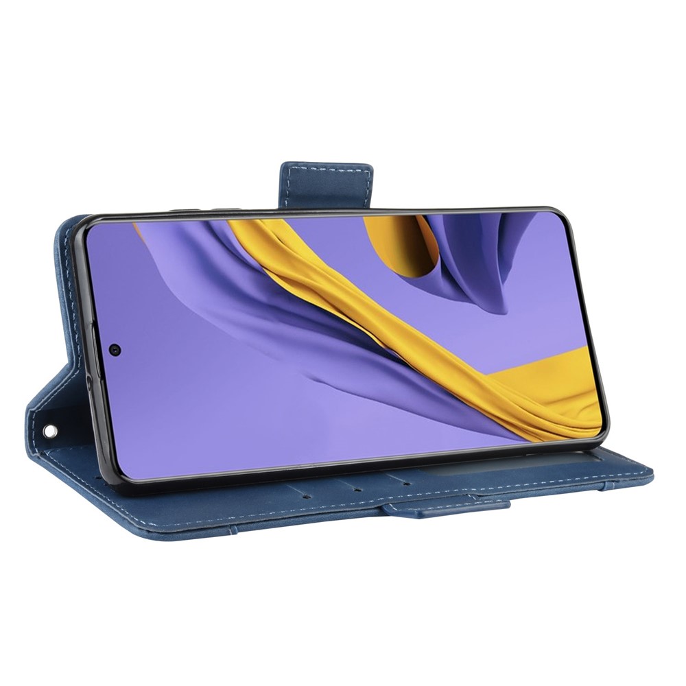 Wallet Leather Stand Phone Cover Case for Samsung Galaxy A71 - Blue-5