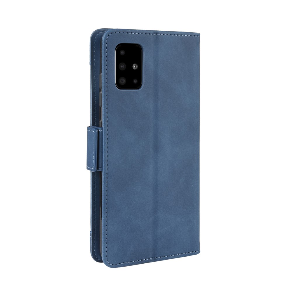 Wallet Leather Stand Phone Cover Case for Samsung Galaxy A71 - Blue-6