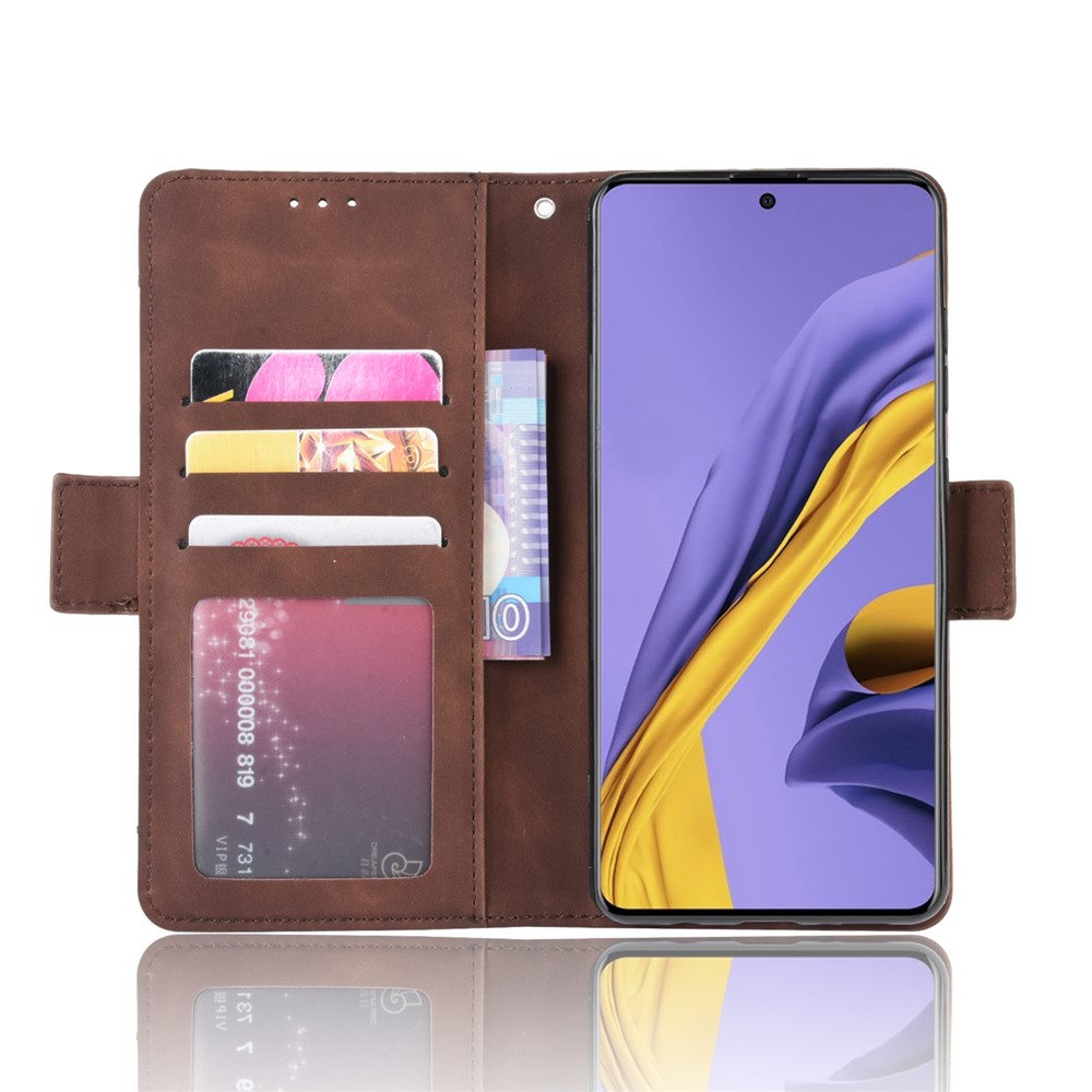 Wallet Leather Stand Phone Cover Case for Samsung Galaxy A71 - Brown-4