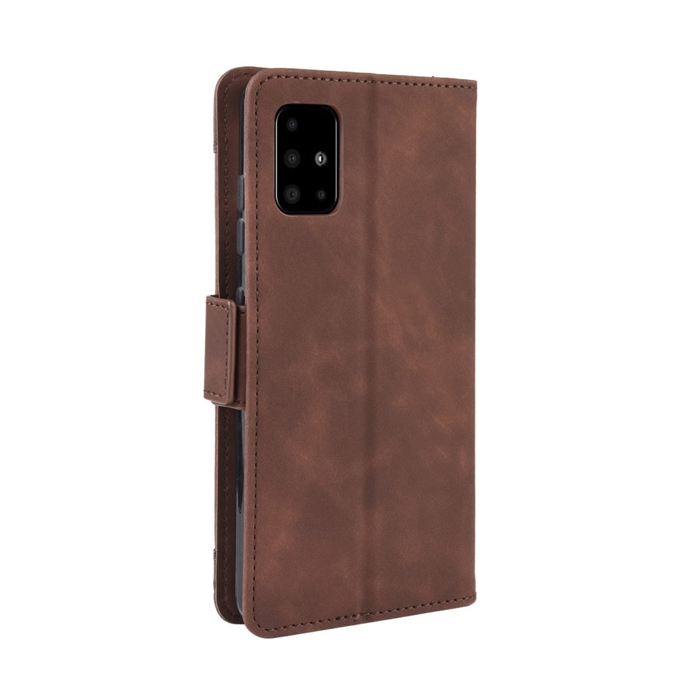Wallet Leather Stand Phone Cover Case for Samsung Galaxy A71 - Brown-6