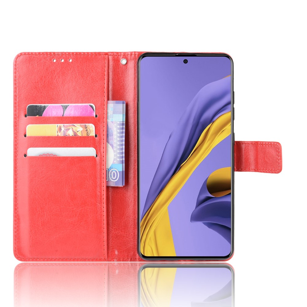 Crazy Horse Wallet Leather Stand Phone Casing for Samsung Galaxy A71 A715 - Red-4