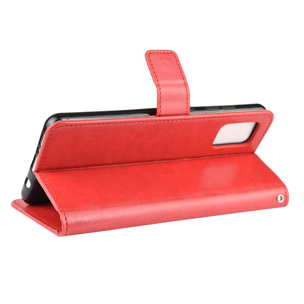 Crazy Horse Wallet Leather Stand Phone Casing for Samsung Galaxy A71 A715 - Red-5