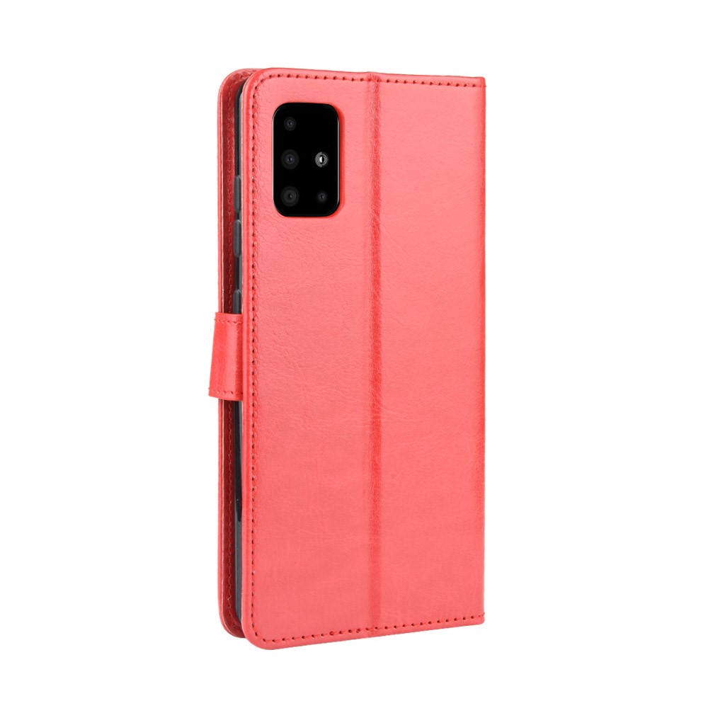 Crazy Horse Wallet Leather Stand Phone Casing for Samsung Galaxy A71 A715 - Red-6