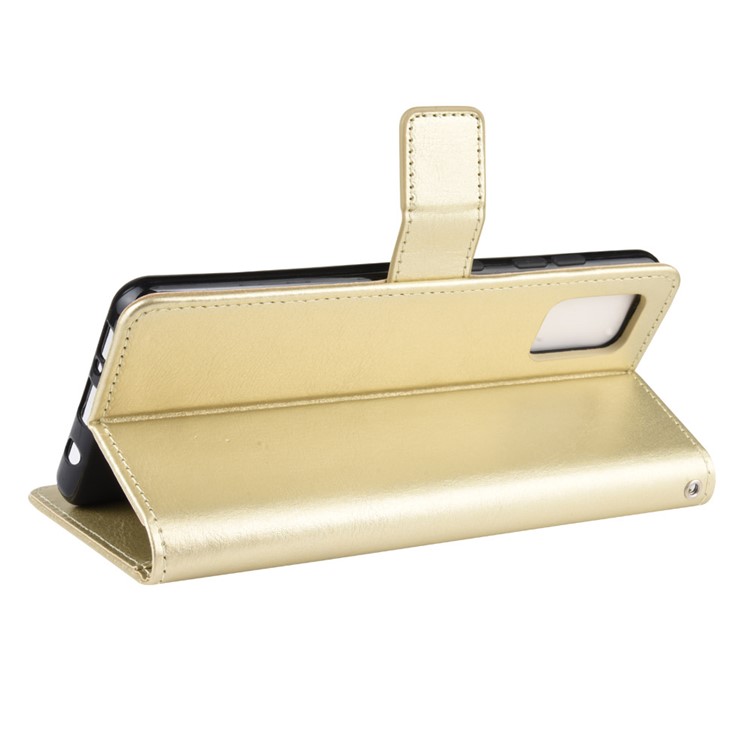 Cavalo Carteira Compartimento Do Telefone, Suporte De Couro Louco Para Samsung Galaxy A71 - Ouro-5