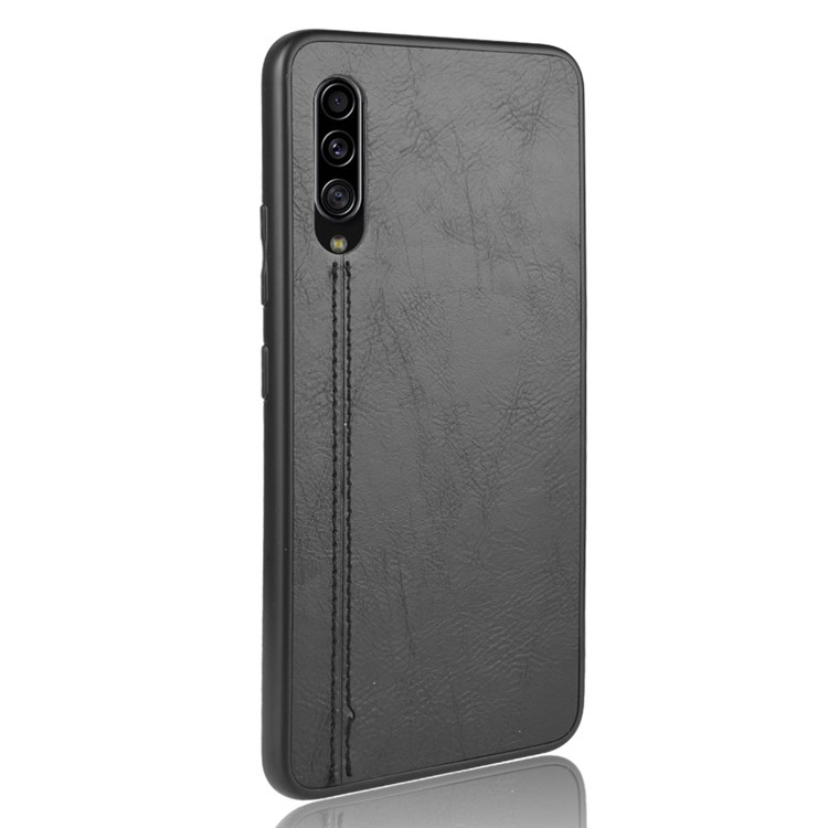 Leather Coated PC + TPU Combo Case for Samsung Galaxy A90 5G - Black-4