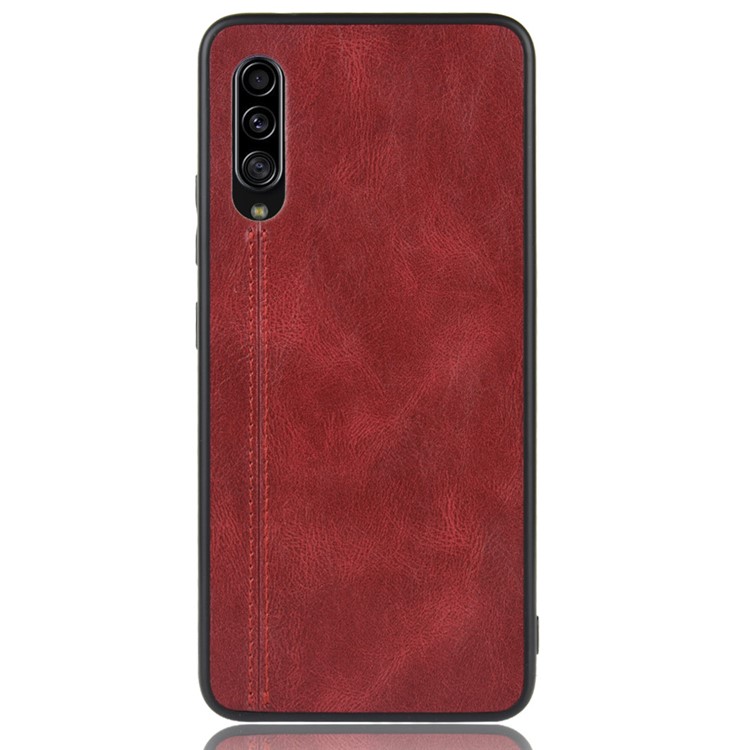 Leather Coated PC + TPU Combo Case for Samsung Galaxy A90 5G - Red-3