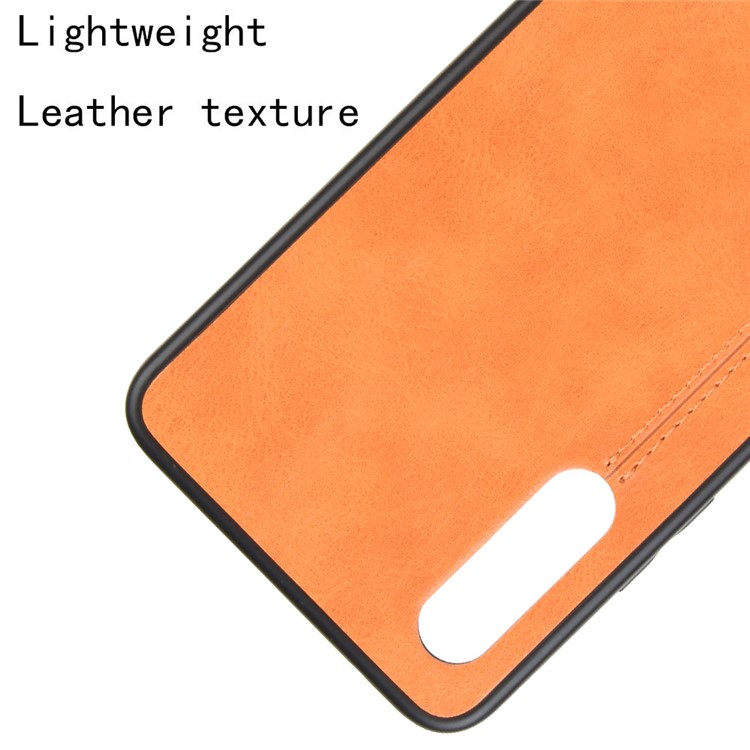 Leather Coated PC + TPU Combo Case for Samsung Galaxy A90 5G - Orange-2