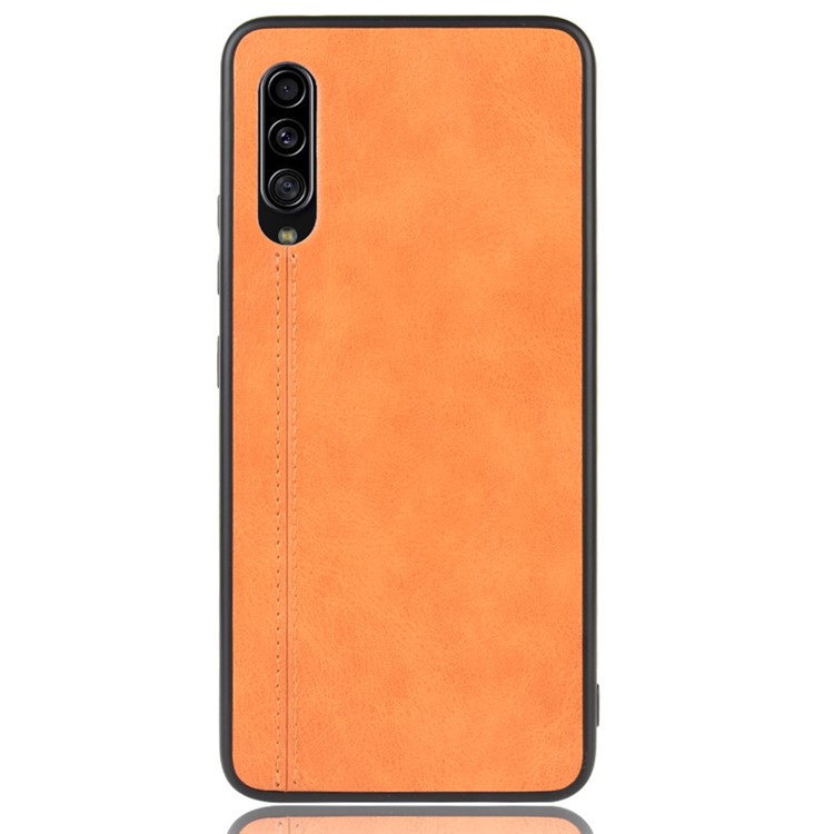 Leather Coated PC + TPU Combo Case for Samsung Galaxy A90 5G - Orange-3