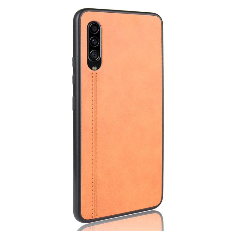 Leather Coated PC + TPU Combo Case for Samsung Galaxy A90 5G - Orange-4