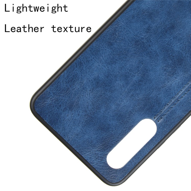 Leather Coated PC + TPU Combo Case for Samsung Galaxy A90 5G - Blue-2