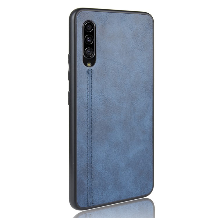 Leather Coated PC + TPU Combo Case for Samsung Galaxy A90 5G - Blue-4
