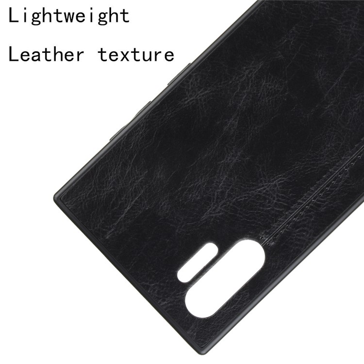 PU Leather Coated PC + TPU Combo Case for Samsung Galaxy Note 10 Plus / Note 10 Plus 5G - Black-2