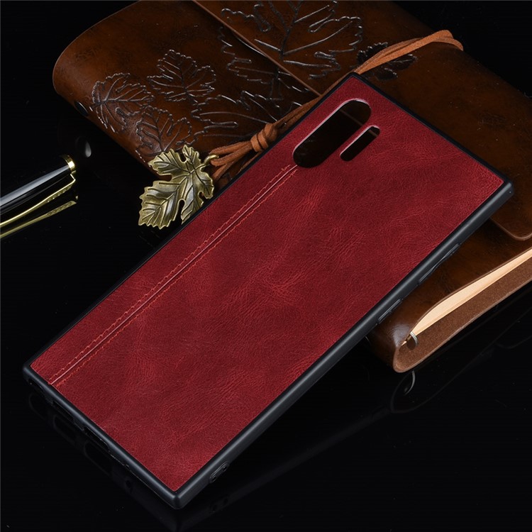 PU Leather Coated PC + TPU Combo Case for Samsung Galaxy Note 10 Plus / Note 10 Plus 5G - Red-6