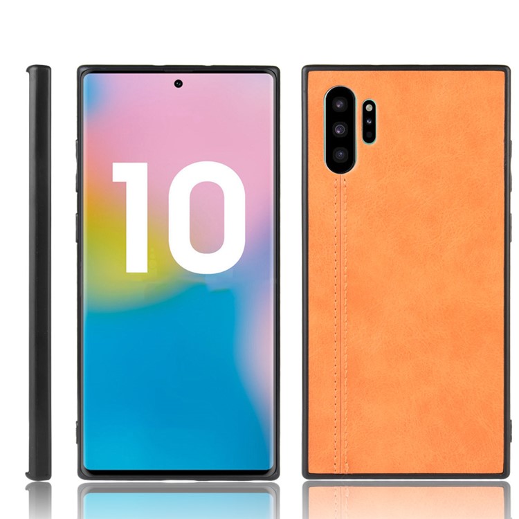 PU Leather Coated PC + TPU Combo Case for Samsung Galaxy Note 10 Plus / Note 10 Plus 5G - Orange-1
