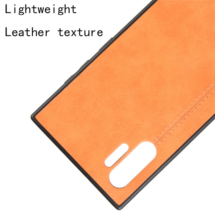 PU Leather Coated PC + TPU Combo Case for Samsung Galaxy Note 10 Plus / Note 10 Plus 5G - Orange-2