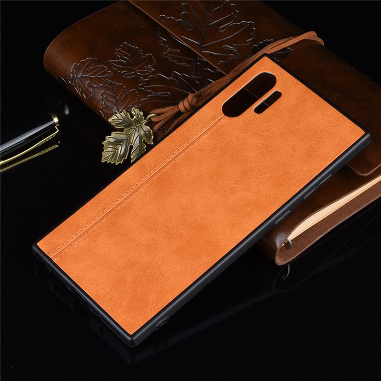 PU Leather Coated PC + TPU Combo Case for Samsung Galaxy Note 10 Plus / Note 10 Plus 5G - Orange-6