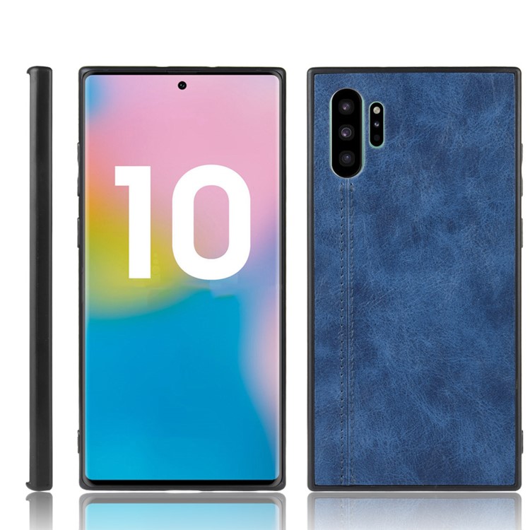 PU Leather Coated PC + TPU Combo Case for Samsung Galaxy Note 10 Plus / Note 10 Plus 5G - Blue-1