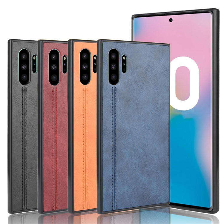 PU Leather Coated PC + TPU Combo Case for Samsung Galaxy Note 10 Plus / Note 10 Plus 5G - Blue-9