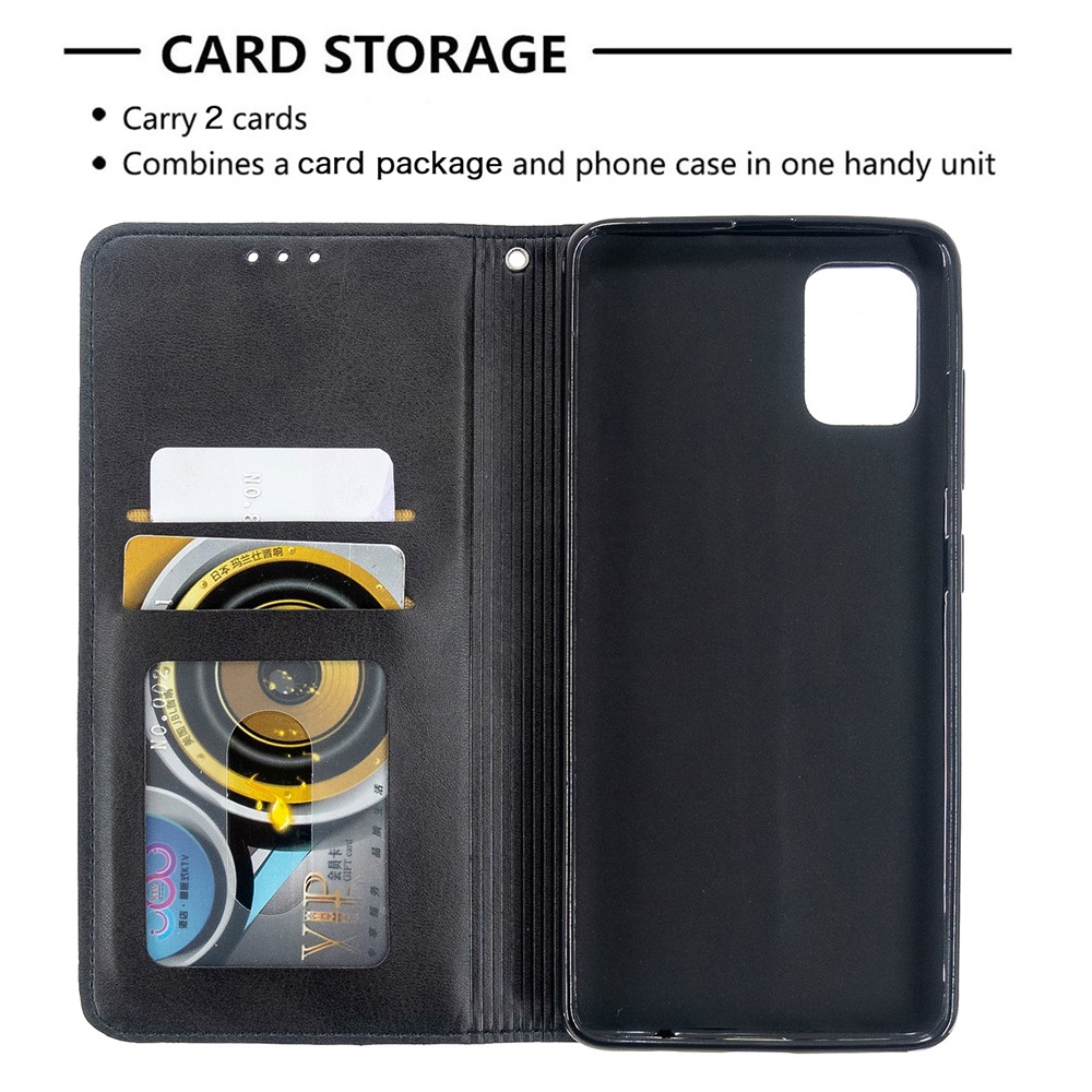 Geometric Pattern Leather Stand Case with Card Slots for Samsung Galaxy A51 - Black-7