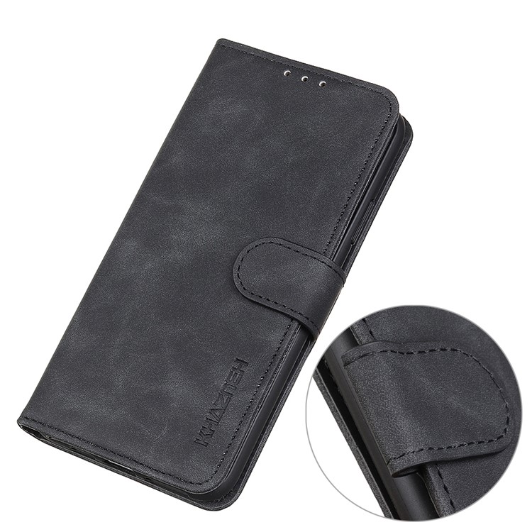 KHAZNEH Vintage Style Leather Wallet Case for Samsung Galaxy A50/A30s/A50s - Black-7