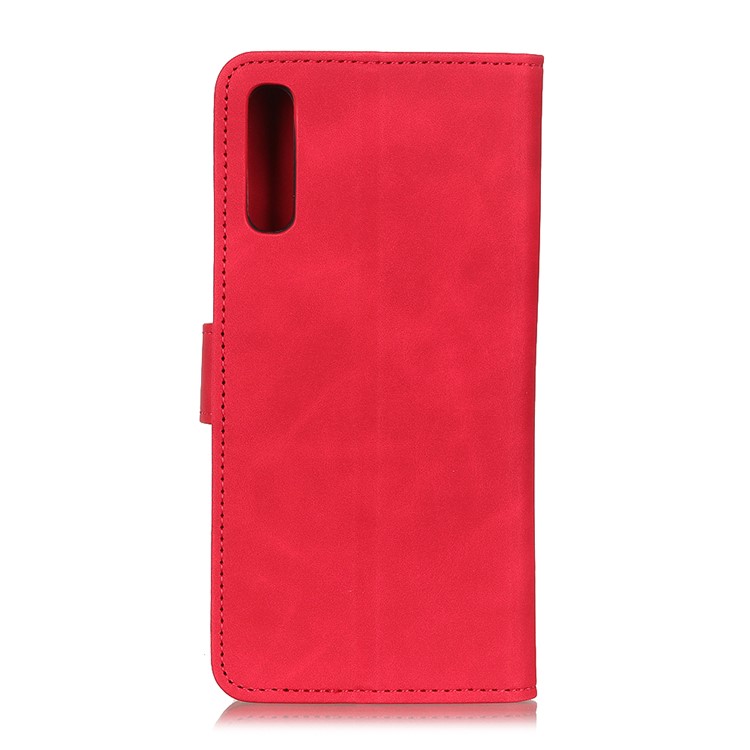 KHAZNEH Vintage Style Leather Wallet Case for Samsung Galaxy A50/A30s/A50s - Red-8