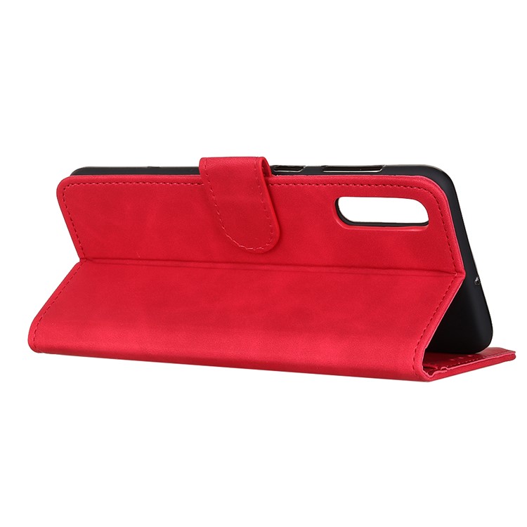 KHAZNEH Vintage Style Leather Wallet Case for Samsung Galaxy A50/A30s/A50s - Red-9