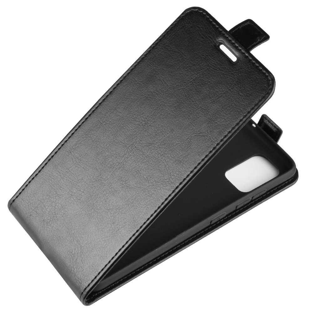 Canda di Cuoio Verticale in Stile Folle Con Slot Per Carte Per Samsung Galaxy A51 - Nero