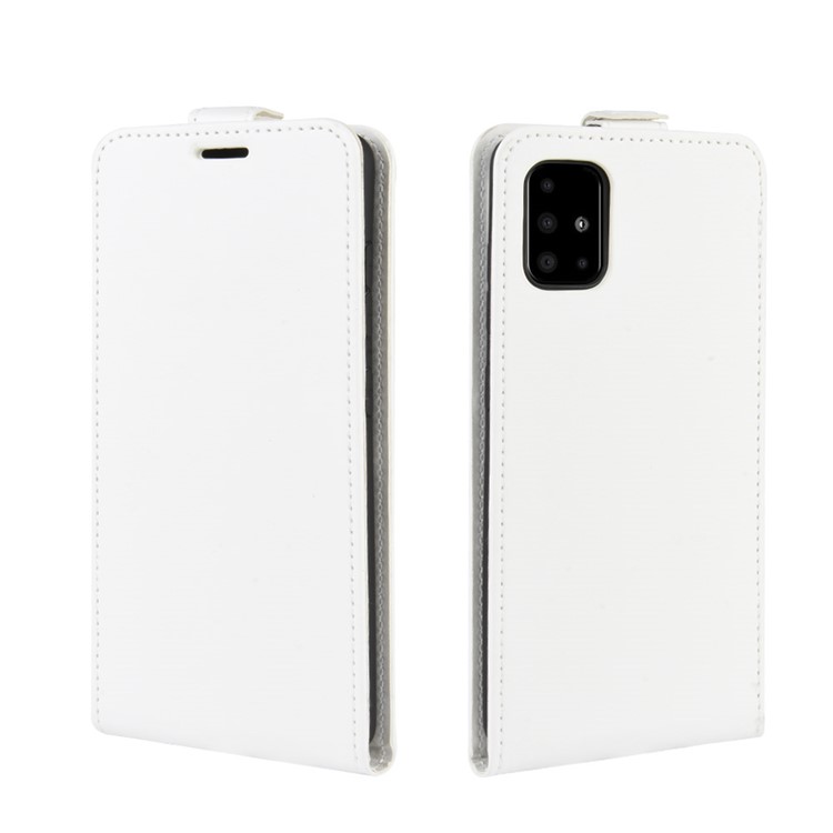 Crazy Horse Style Vertical Leather Case with Card Slot for Samsung Galaxy A51 - White-5