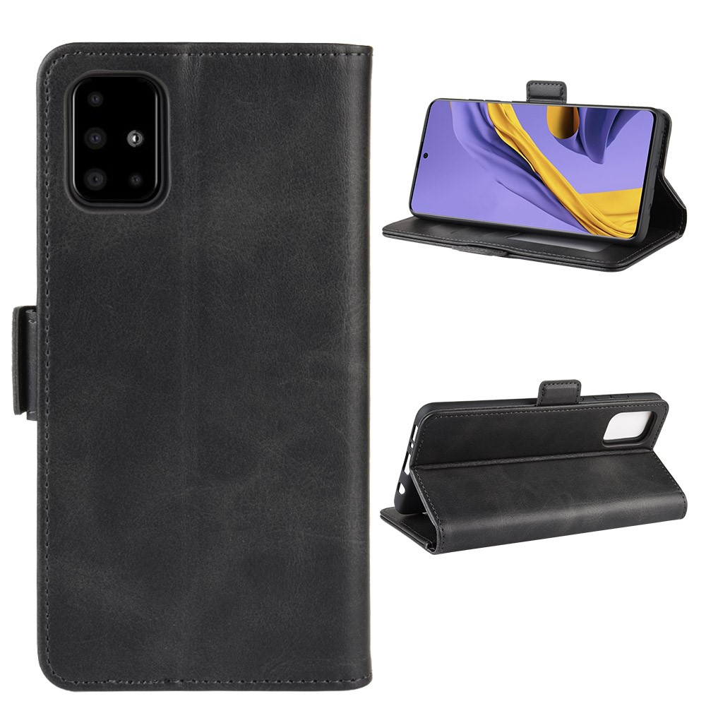 Magnet Adsorption Leather Wallet Stand Phone Shell Covering for Samsung Galaxy A51 - Black-6