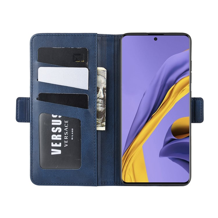 Magnet Adsorption Leather Wallet Stand Phone Shell Covering for Samsung Galaxy A51 - Blue-5