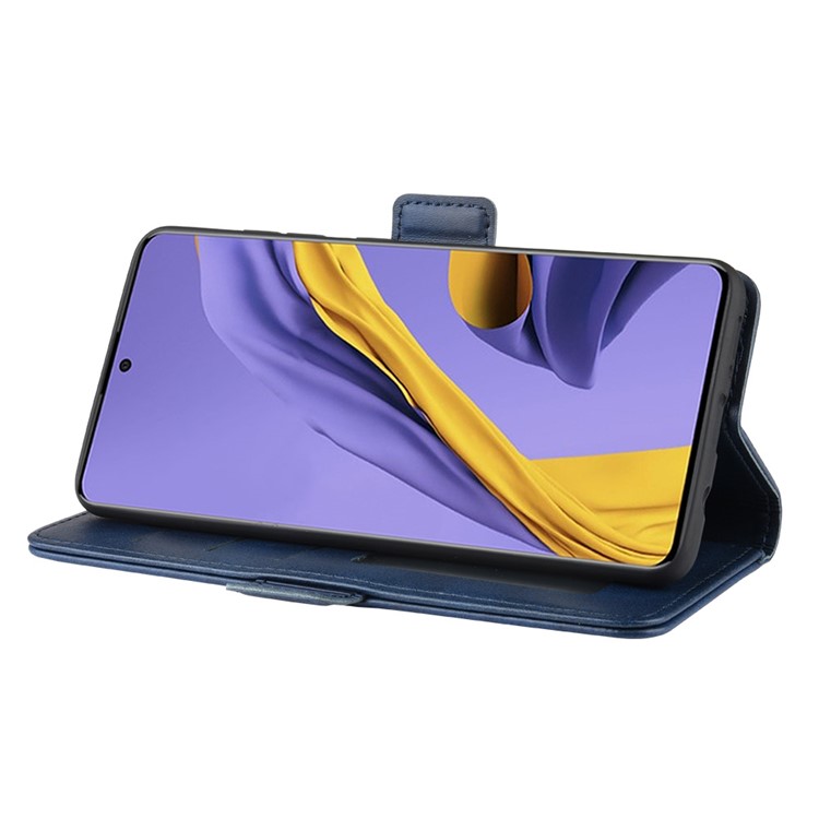 Magnet Adsorption Leather Wallet Stand Phone Shell Covering for Samsung Galaxy A51 - Blue-6