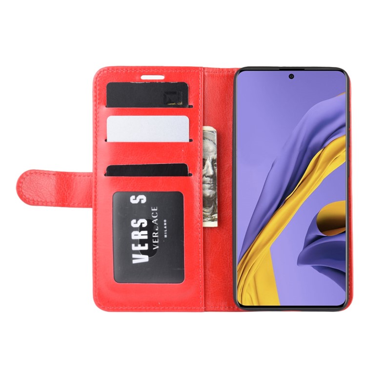 Crazy Horse Wallet Leather Stand Case for Samsung Galaxy A51 - Red-5