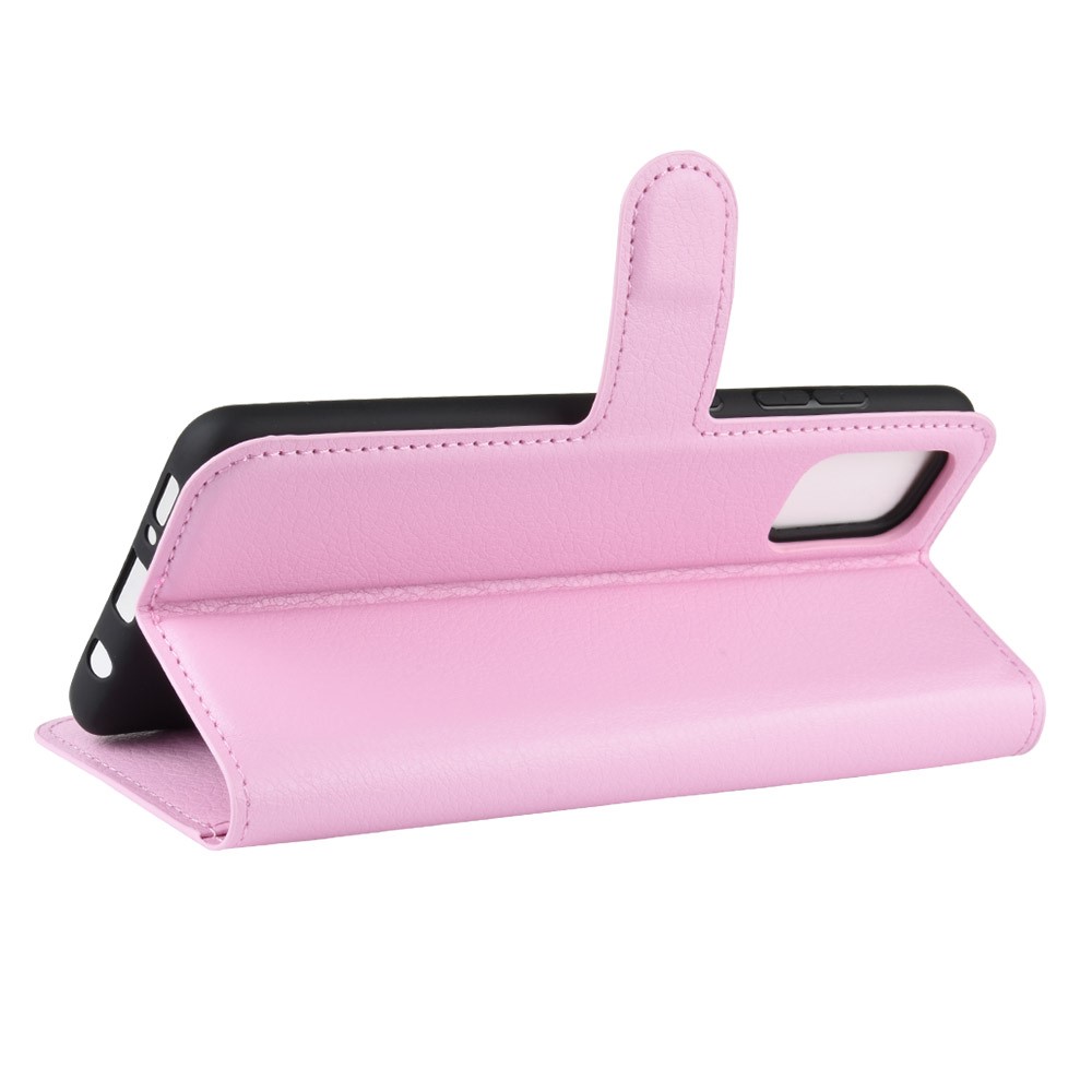 Litchi Skin Wallet Leather Stand Case for Samsung Galaxy A51 - Pink-5